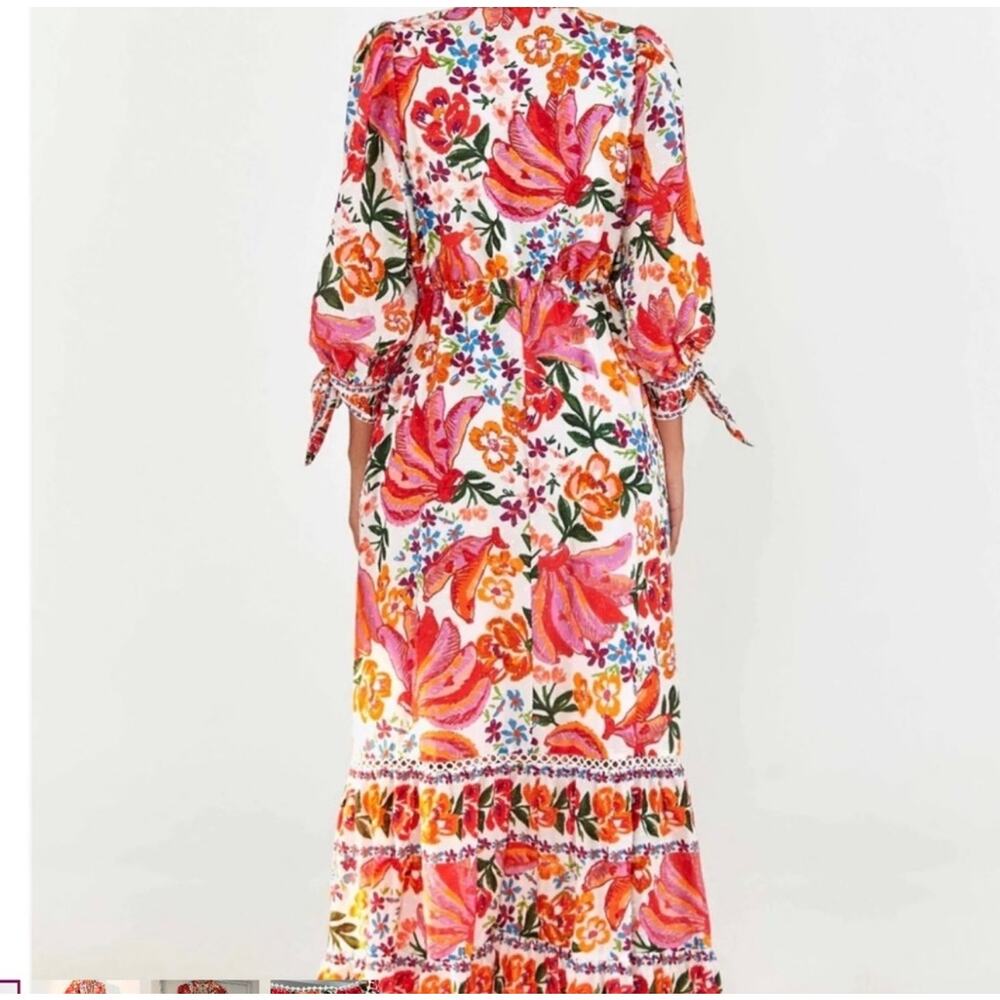 Farm Rio Women's Spring Bananas Maxi Dress Multicolor Size Medium NWT - Picture 6 of 14